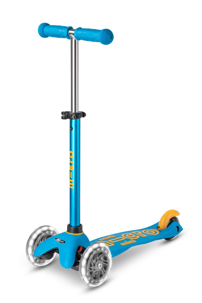 Micro, Mini Micro Deluxe Pliable LED, Trottinette Enfant 3 Roues, 2 à 5 Ans | Direction souple par transfert de poids, Guidon réglable au millimètre